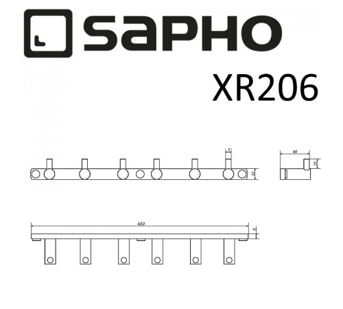 Вешалка для полотенец Sapho X-round XR206 Хром