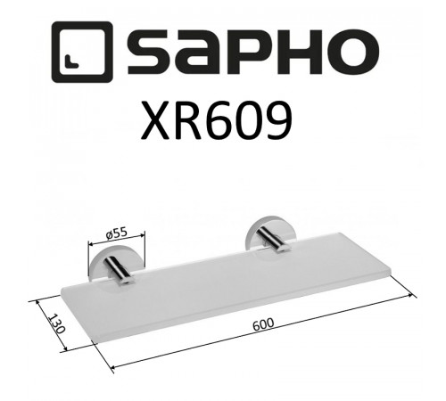 Стеклянная полка Sapho X-round XR609 Хром