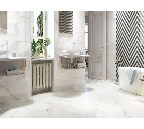 Керамическая плитка Porcelanite Dos 1212 Rectificado Blanco Relieve настенная 40х120 см