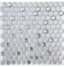 Стеклянная мозаика Caramelle mosaic Alchimia Argento grani hexagon 30x30 см