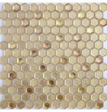 Стеклянная мозаика Caramelle mosaic Alchimia Aureo grani hexagon 30x30 см