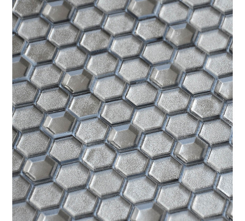 Стеклянная мозаика Caramelle mosaic Alchimia Argento grani hexagon 30x30 см