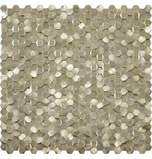 Стеклянная мозаика Caramelle mosaic Alchimia Aluminium 3D Hexagon Gold 29,7x30,6 см