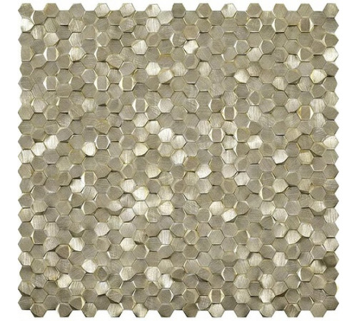 Стеклянная мозаика Caramelle mosaic Alchimia Aluminium 3D Hexagon Gold 29,7x30,6 см