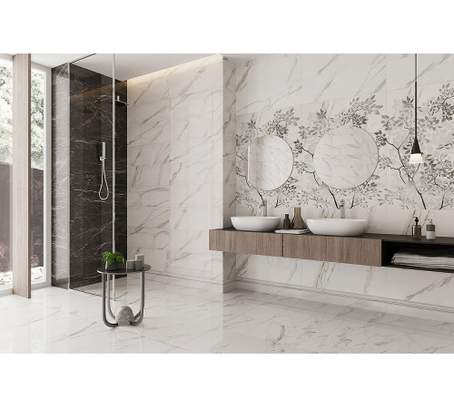 Керамическая плитка Eurotile Amina Black 672 ANI3BK настенная 29,5х89,5 см