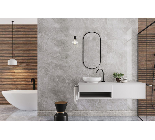 Керамическая плитка Eurotile Amina Grey 671 ANI2GY настенная 29,5х89,5 см