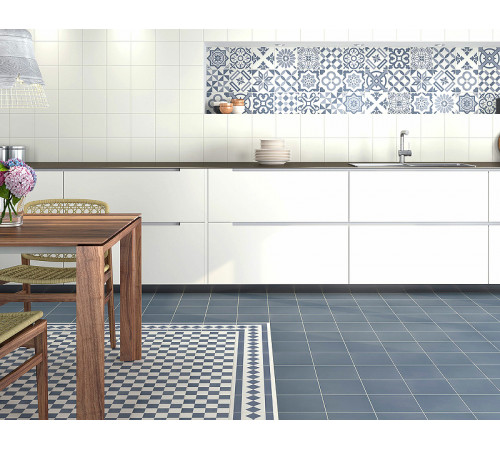 Керамическая плитка Ceramica Ribesalbes Antigua Decor Azul PT01950 настенная 20х20 см