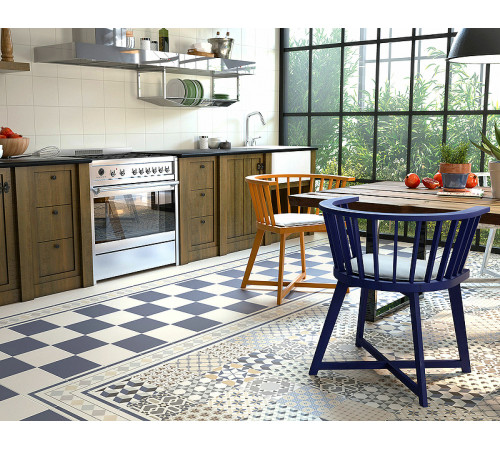 Керамическая плитка Ceramica Ribesalbes Antigua Base Azul PT02102 напольная 20х20 см