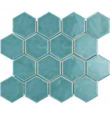 Керамическая плитка Amadis Art Deco Glossy on Mesh Aqua Marine (7,9x9,1-16pz) настенная 28х32 см