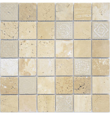 Мозаика Caramelle mosaic Art Stone Art Travertino beige MAT 30x30 см