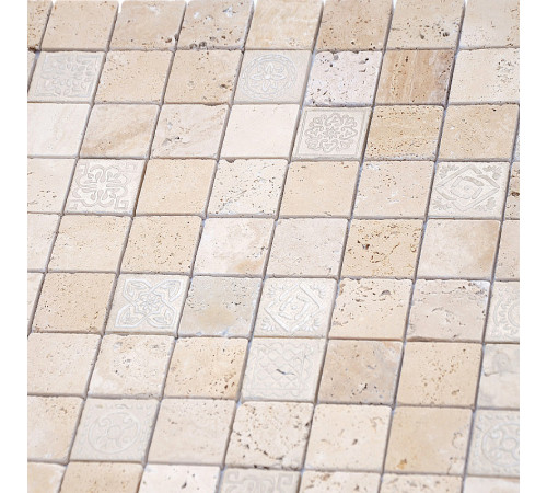 Мозаика Caramelle mosaic Art Stone Art Travertino beige MAT 30x30 см