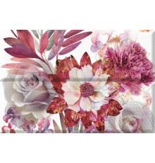 Керамическая плитка Absolut Keramika Aure Copmposicion Savage Flowers Berenjena 01 панно 30x45