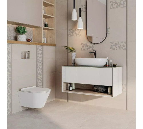 Керамическая вставка Kerama Marazzi Авенида серый светлый матовый обрезной AZB00711232R 14,5х14,5 см