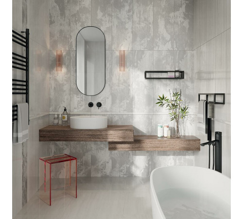 Керамический бордюр Kerama Marazzi Белем серый светлый глянцевый обрезной SPA047R 2,5х30 см