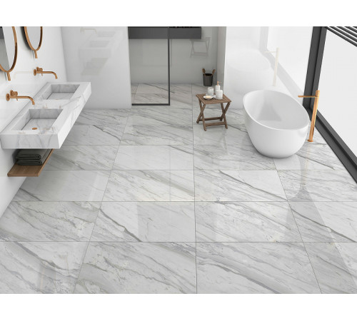 Керамогранит GlobalTile Calacatta Belgia GT Белый полированный GT120606203PR 60х120 см