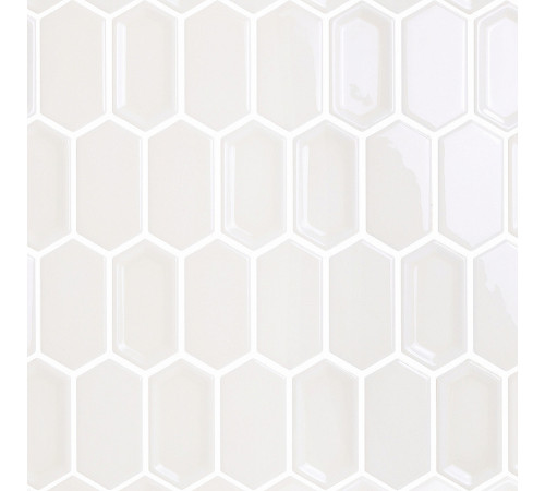 Керамическая мозаика Caramelle mosaic Candylike Crayon White glos 27,8x30,4 см