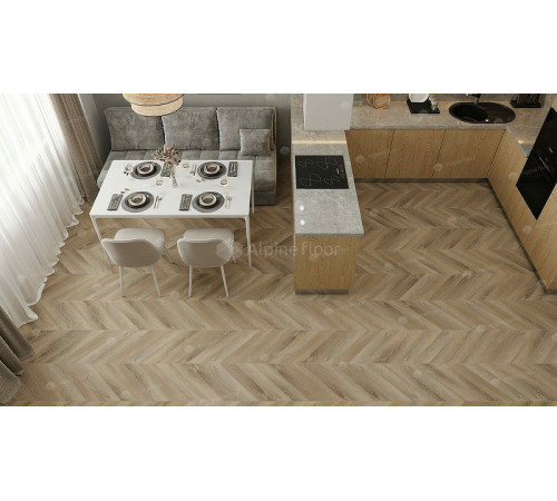 Виниловый ламинат Alpine Floor Chevron Alpine  ECO 18-6  Дуб Синистра 600х127х5 мм