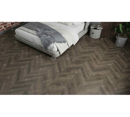 Виниловый ламинат Alpine Floor Chevron Alpine  ECO 18-9  Дуб Антарес 600х127х5 мм