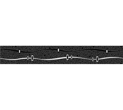 Керамический бордюр Azori Дефиле Неро геометрия 581391111 6,2х40,5 см