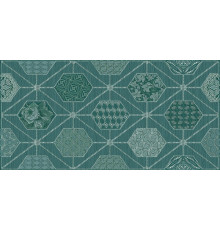 Керамический декор Azori Devore Indigo Geometria 587162001 31,5х63 см