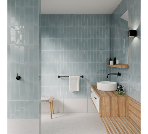 Керамическая плитка DNA Tiles Eclat Blue 126140 настенная 7,5х30 см