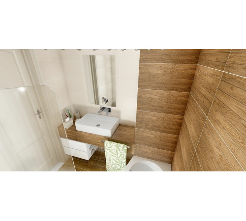 Керамическая плитка Creto Effetto Wood Mosaico Beige 04 A0425D19604 настенная 25х60 см