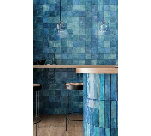 Керамическая плитка DNA Tiles Enamel Square Ocean 123077 настенная 12,5х12,5 см