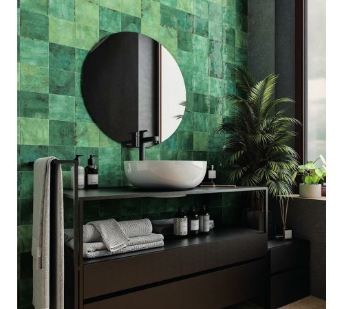 Керамическая плитка DNA Tiles Enamel Square Moss 123078 настенная 12,5х12,5 см