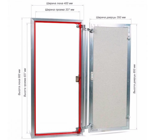 Ревизионный люк Практика Euroformat-R АТR 40x90 распашной