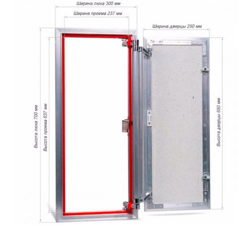 Ревизионный люк Практика Euroformat-R АТR 30x70 распашной