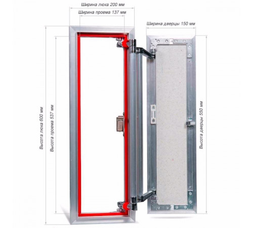 Ревизионный люк Практика Euroformat-R АТR 20x60 распашной