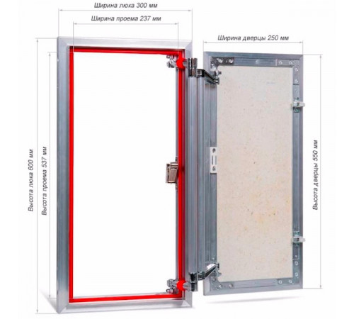 Ревизионный люк Практика Euroformat-R АТR 30x60 распашной