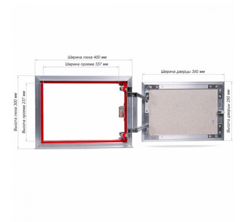 Ревизионный люк Практика Euroformat-R АТR 40x30 распашной