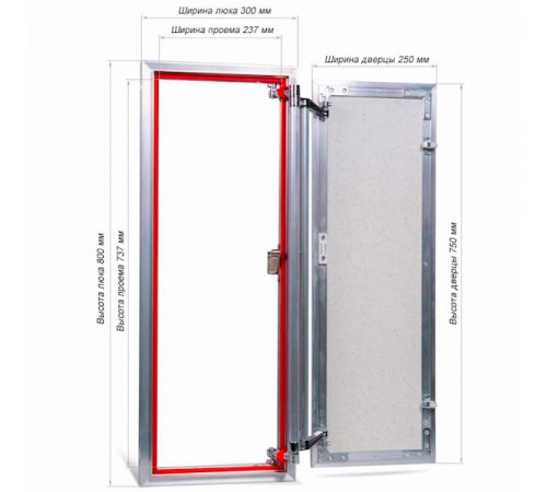 Ревизионный люк Практика Euroformat-R АТR 30x80 распашной