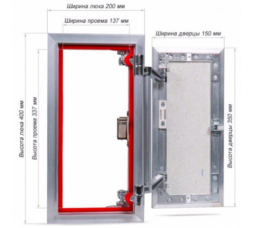 Ревизионный люк Практика Euroformat-R АТR 20x40 распашной