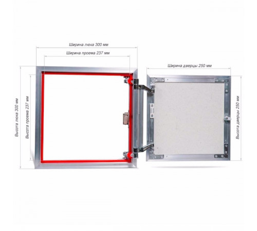 Ревизионный люк Практика Euroformat-R АТR 30x30 распашной