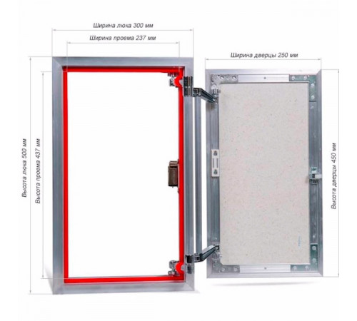 Ревизионный люк Практика Euroformat-R АТR 30x50 распашной