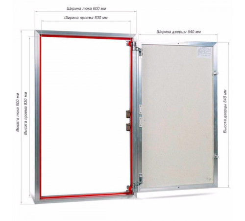 Ревизионный люк Практика Euroformat-R ЕТР 60x90 распашной