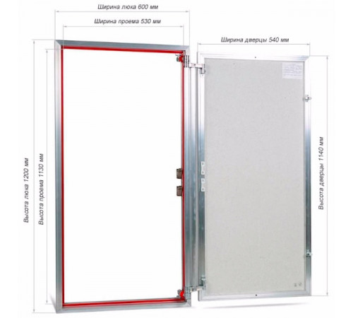 Ревизионный люк Практика Euroformat-R ЕТР 60x120 распашной