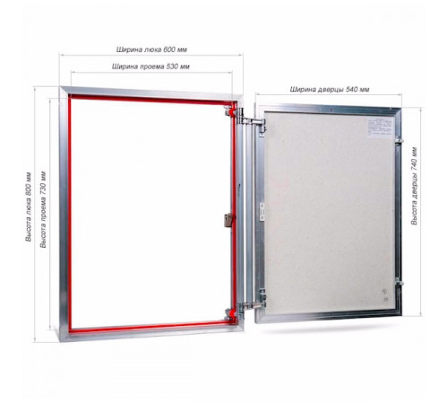 Ревизионный люк Практика Euroformat-R ЕТР 60x80 распашной