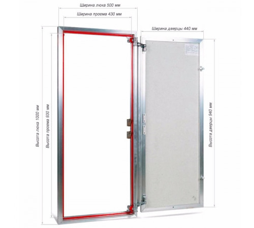 Ревизионный люк Практика Euroformat-R ЕТР 50x100 распашной