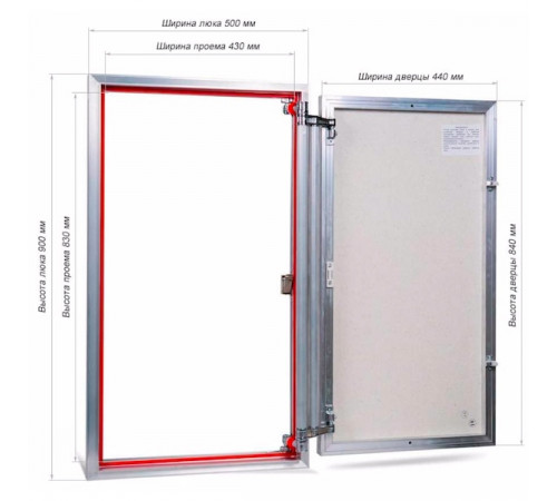 Ревизионный люк Практика Euroformat-R ЕТР 50x90 распашной