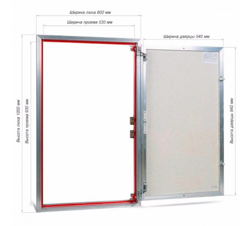 Ревизионный люк Практика Euroformat-R ЕТР 60x100 распашной