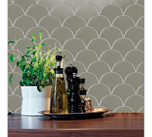 Керамическая мозаика StarMosaic Fan Shape Dark Grey Glossy BF1312 27,4x29,3 см