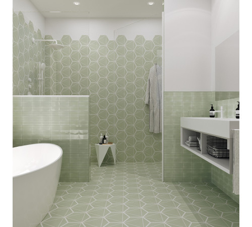 Керамогранит DNA Tiles Fancy Lines Mint 127020 20х23 см