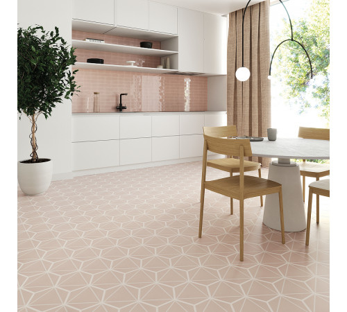 Керамогранит DNA Tiles Fancy Lines Pink 127022 20х23 см