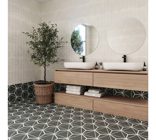 Керамогранит DNA Tiles Fancy  Lines Graphite 127018 20х23 см