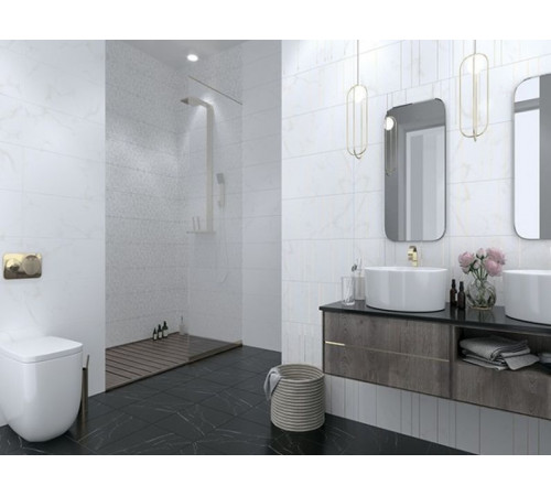 Керамическая плитка Creto Forza Calacatta White Mosaico 01 M0427Y29601 25x60 см