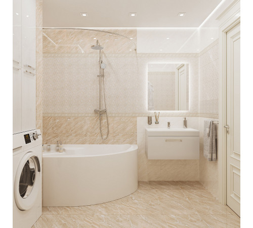 Керамическая плитка GlobalTile Gestia GT Бежевый ornamen tplus 9GE0201TG настенная 27х40 см