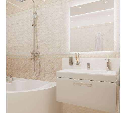 Керамическая плитка GlobalTile Gestia GT Бежевый ornamen tplus 9GE0201TG настенная 27х40 см